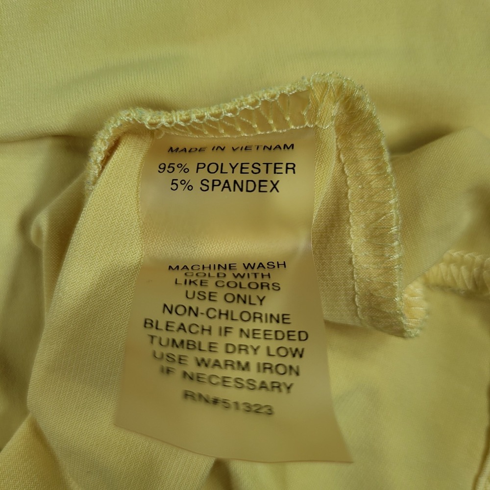 CHAUS NEW YORK Yellow Cowl Neck Sleeveless Top, Ruched Sides Women's Size L - Picture 6 of 6